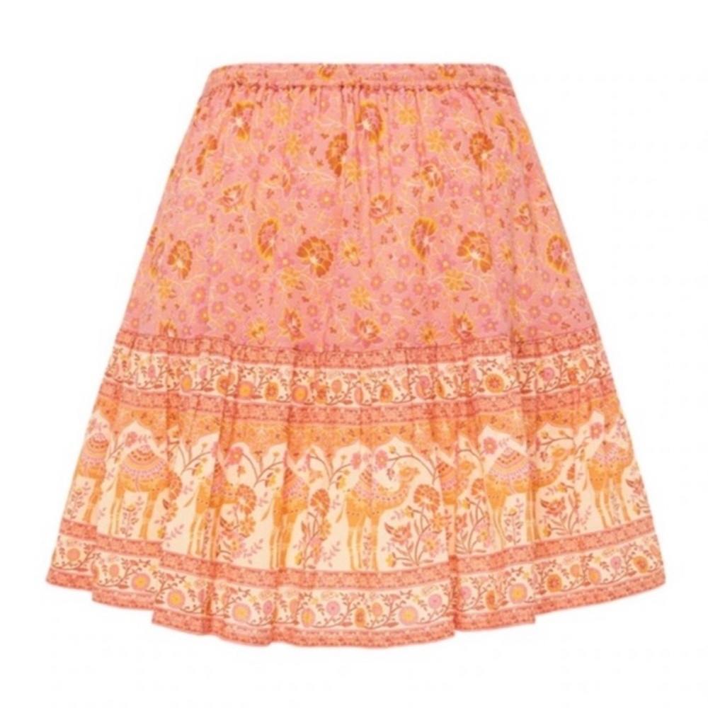 Spell and the Gypsy Collective Sundown Mini Skirt Pink and Orange - Picture 4 of 9